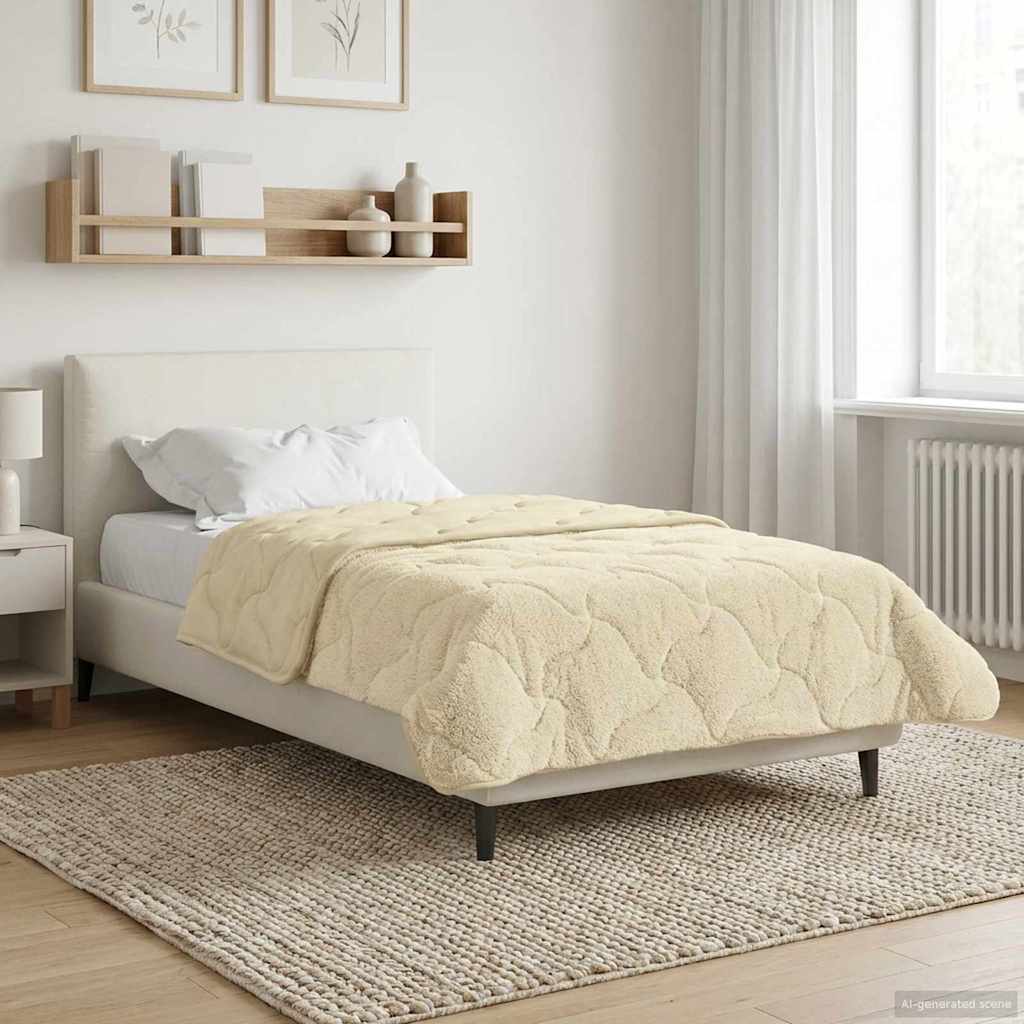 Sommerdecke Anthrazit 135 x 200 cm Mikrofaser und Teddy-Fleece