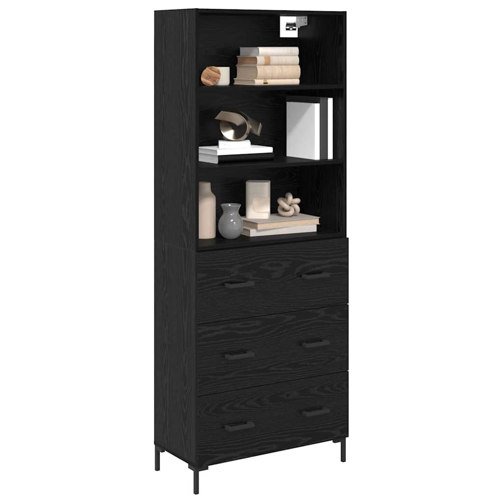 Highboard Hochglanz-Weiß 69,5x34x180 cm Holzwerkstoff