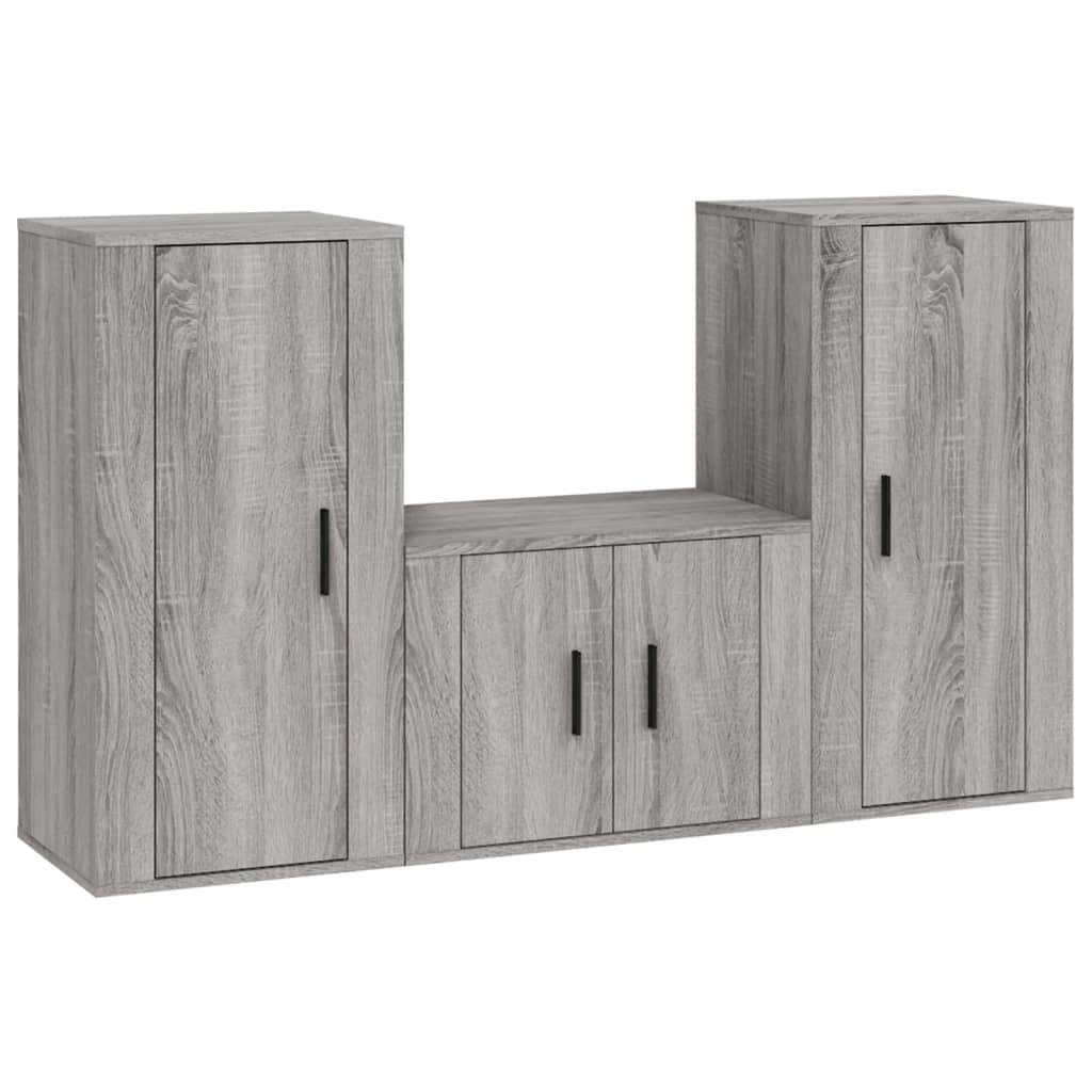 3-tlg. TV-Schrank-Set Weiß Holzwerkstoff
