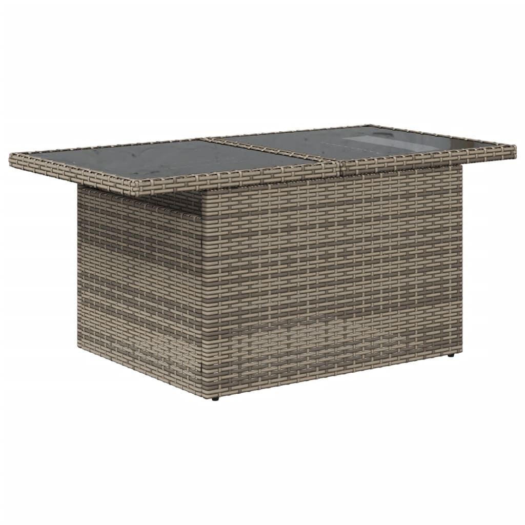 10-tlg. Garten-Sofagarnitur mit Kissen Beige Poly Rattan