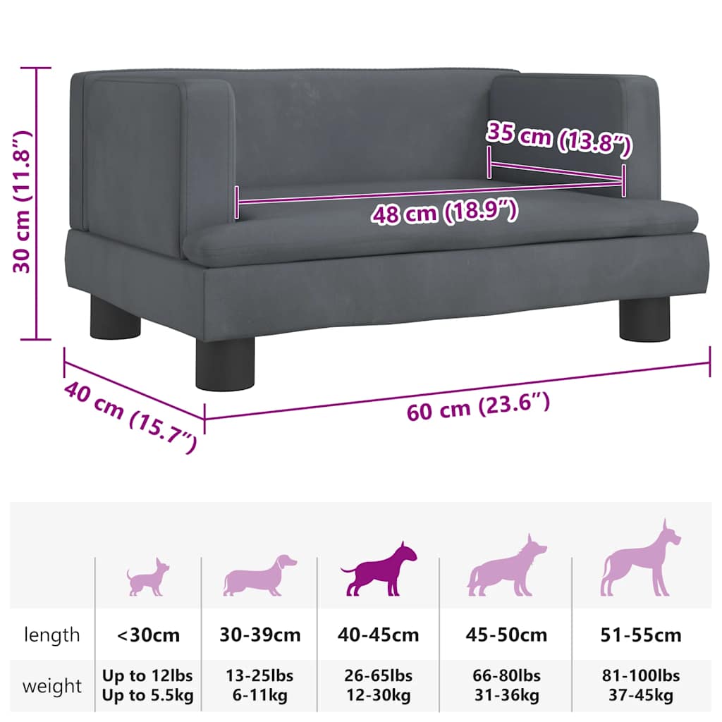 Hundebett Blau 80x45x30 cm Samt