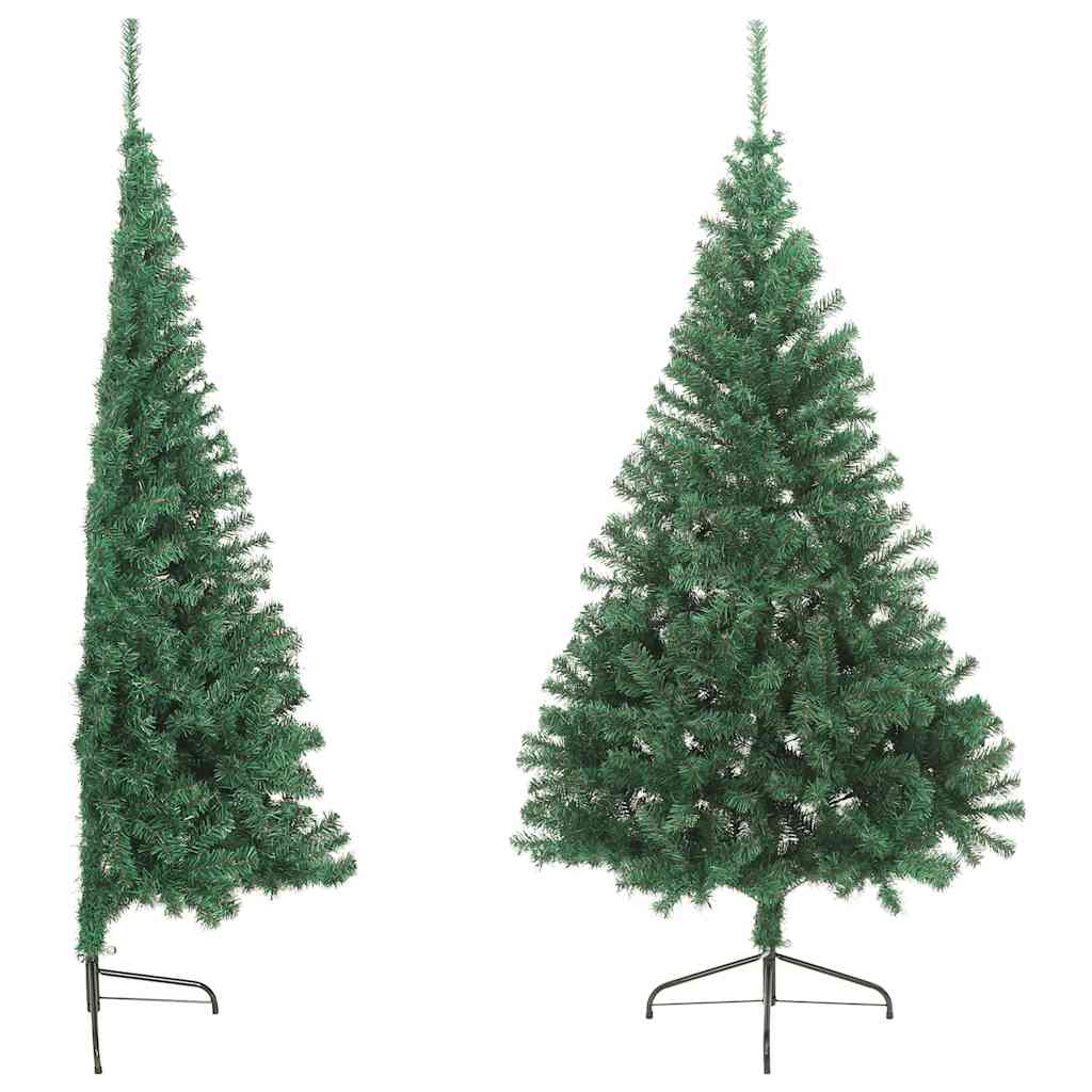 Künstlicher Halb-Weihnachtsbaum mit Ständer Grün 150 cm PVC