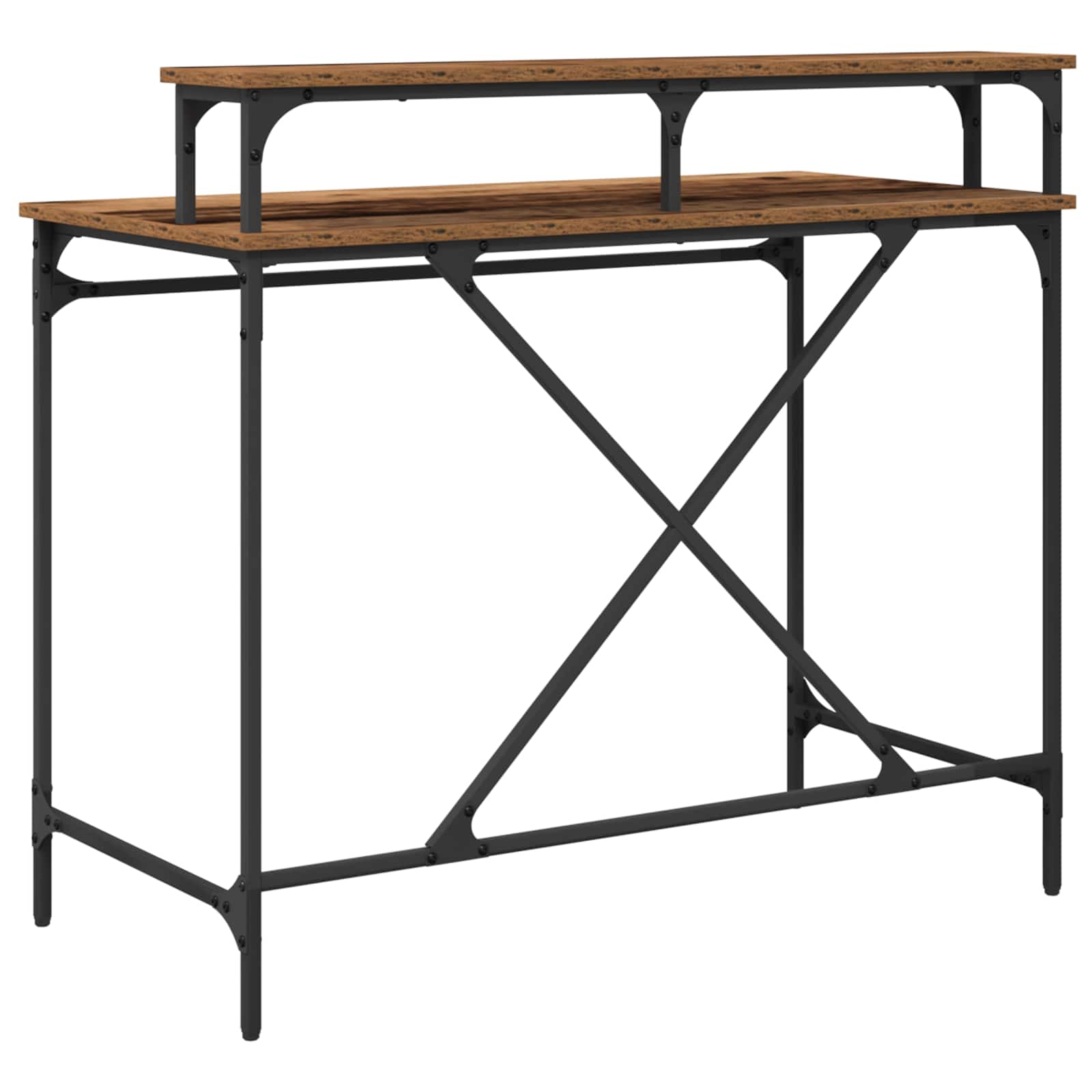 Schreibtisch Sonoma-Eiche 100x50x90 cm Holzwerkstoff und Eisen