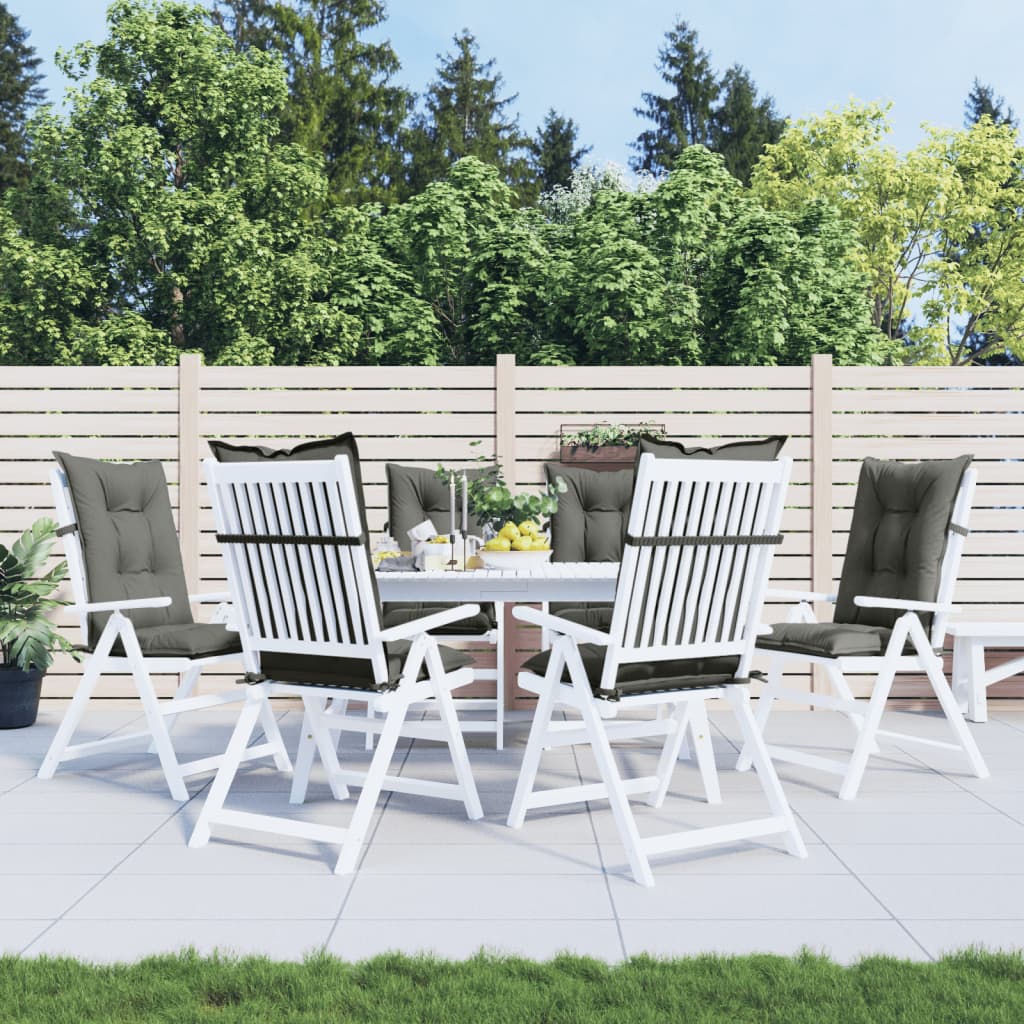 Hochlehner-Auflagen 2 Stk. Melange Anthrazit 120x50x7cm Stoff