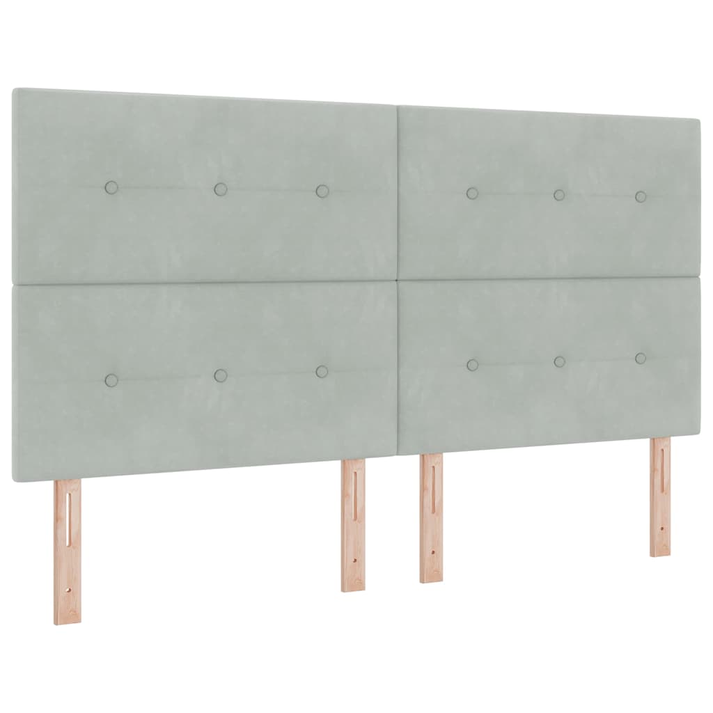 Kopfteil Hellgrau 80 cm Samt