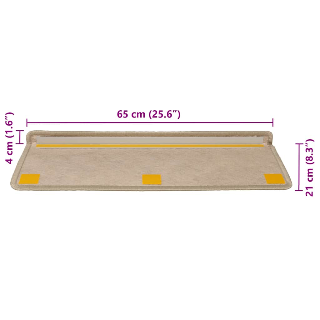 Treppenmatten Selbstklebend Sisal-Look 15 Stk. 65x21x4 Platina