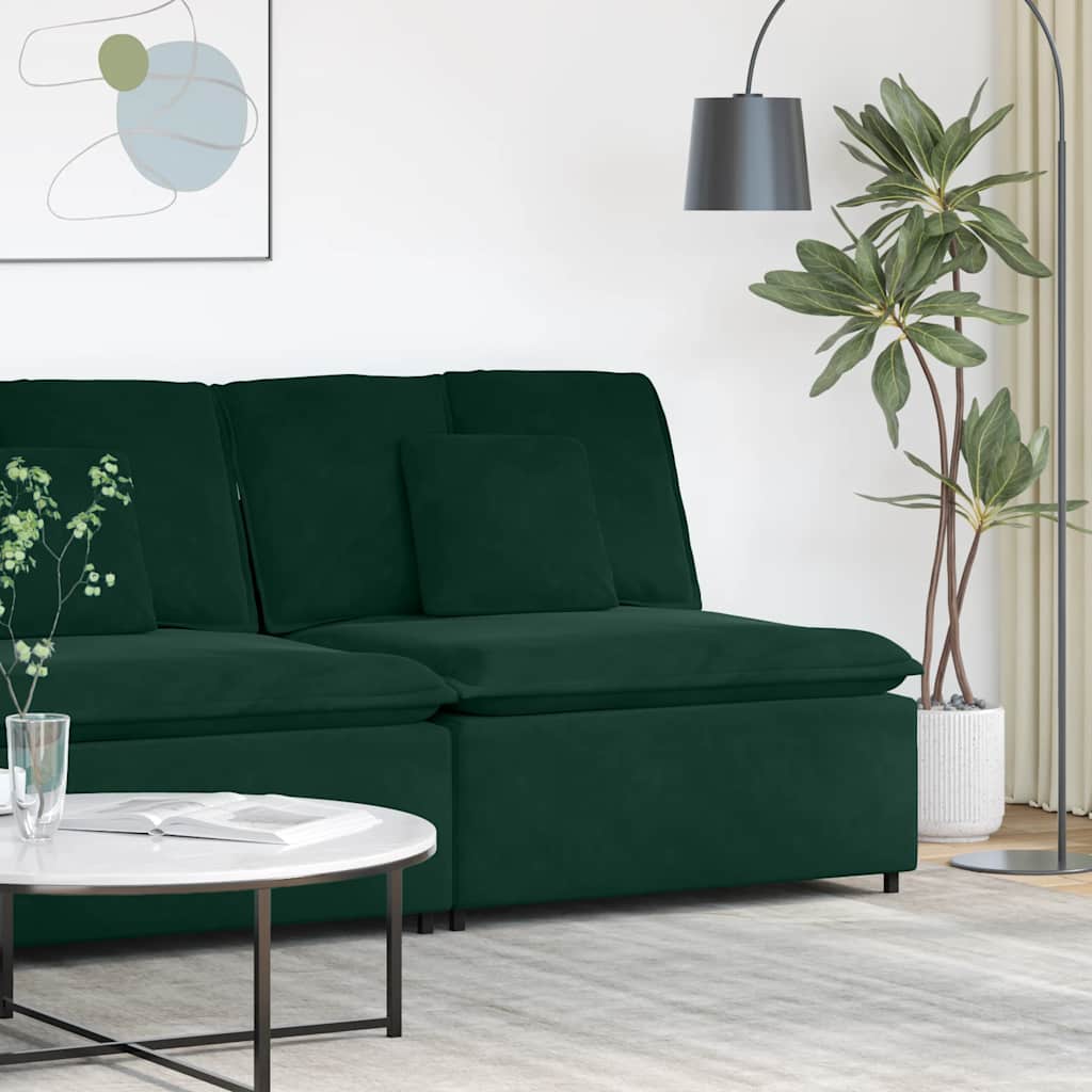 Modulares Sofa Endmodul mit Armlehne Kissen Blau 100 cm