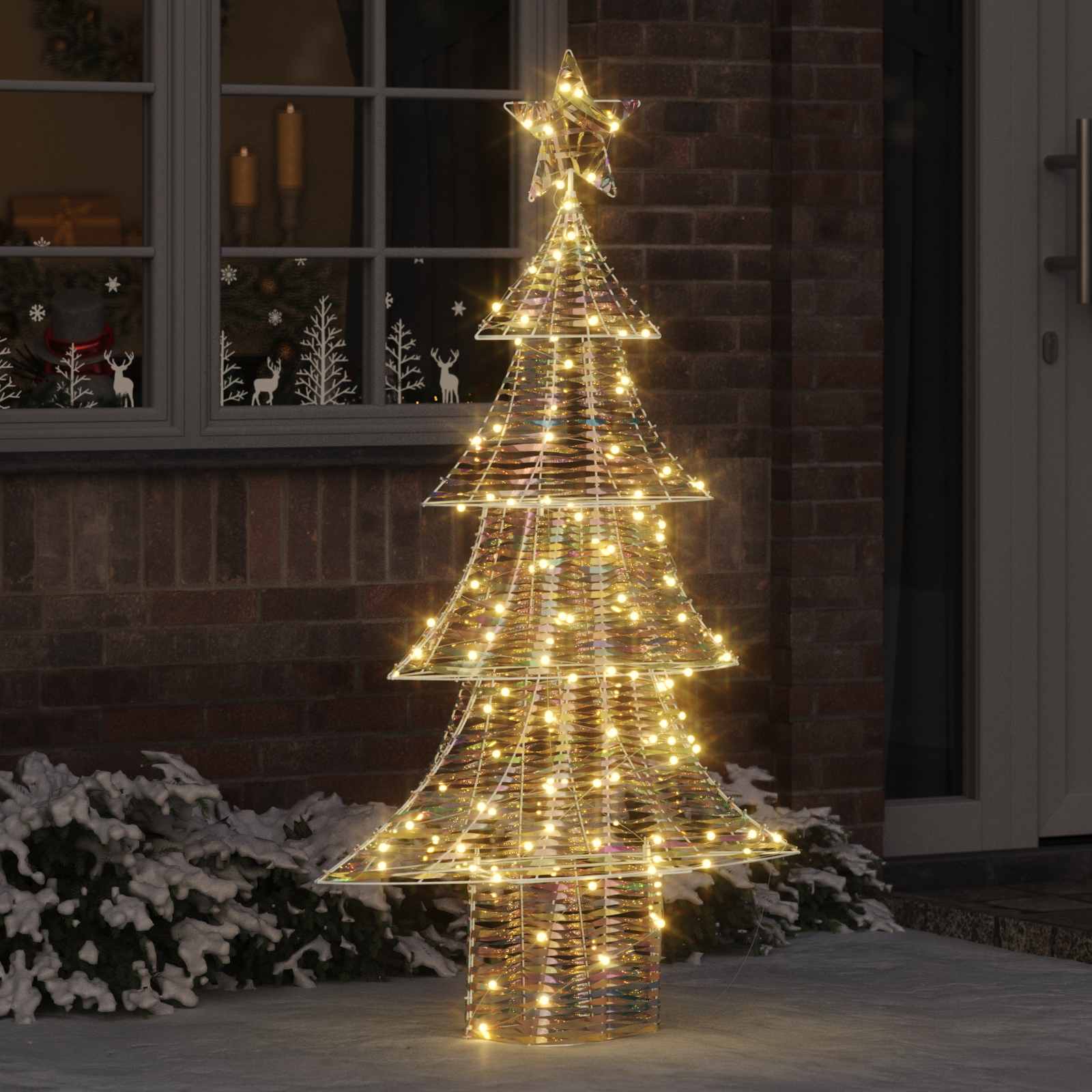 Weihnachtsbaum mit 120 LEDs Warmweiß 120,5 cm PET