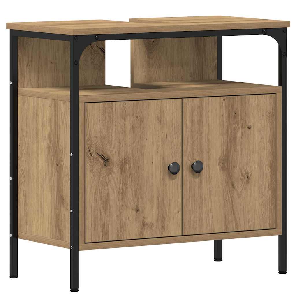 3-tlg. Badmöbel-Set Schwarz Holzwerkstoff