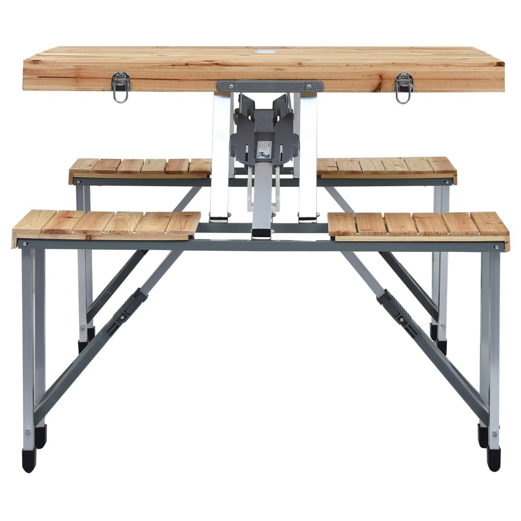 Klappbarer Campingtisch mit 4 Sitzen Stahl Aluminium