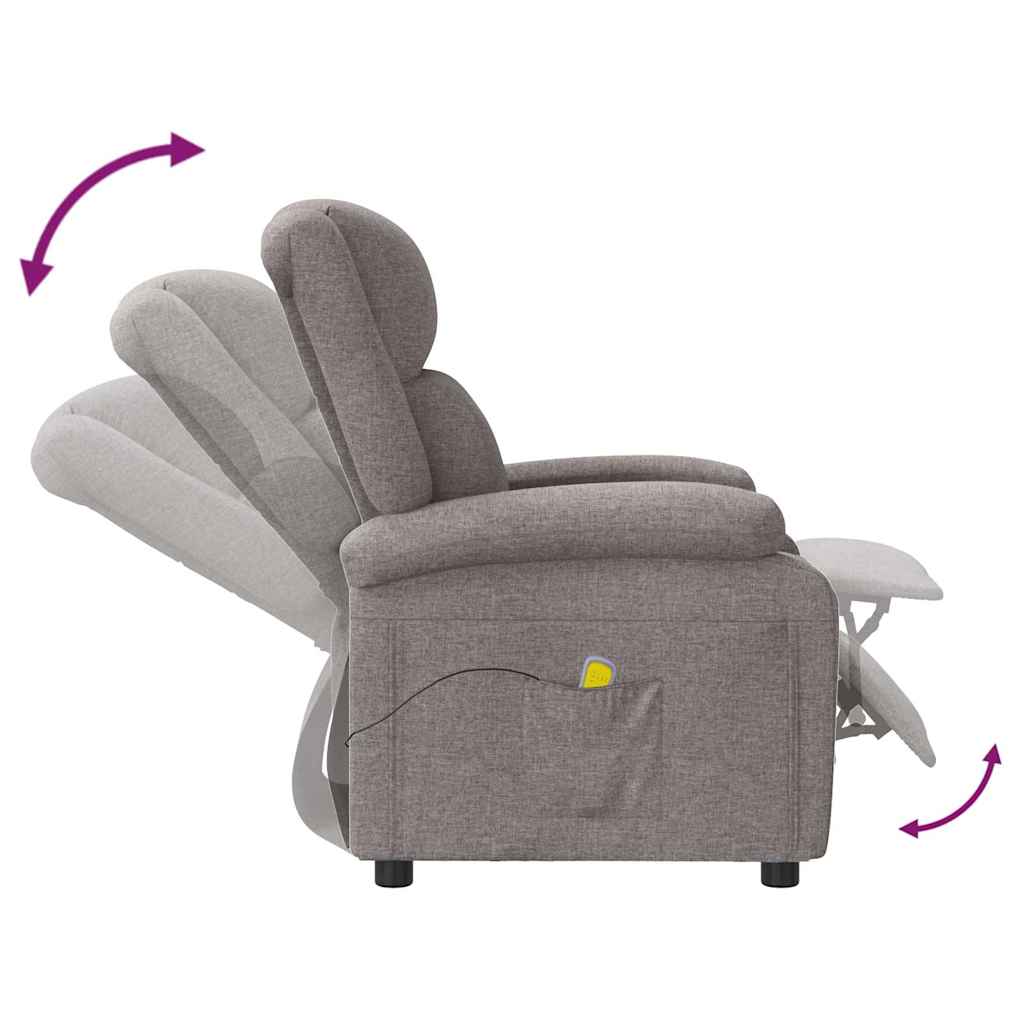 Massagesessel Hellgrau Stoff