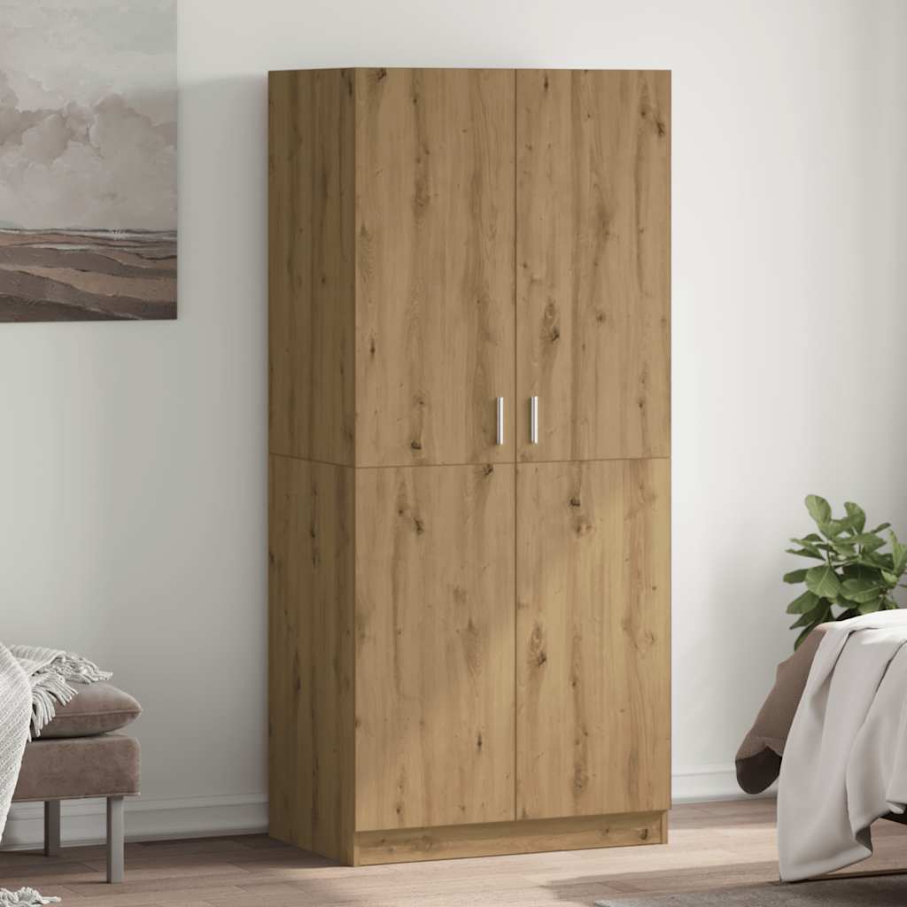 Kleiderschrank Weiß 80x52x180 cm Holzwerkstoff