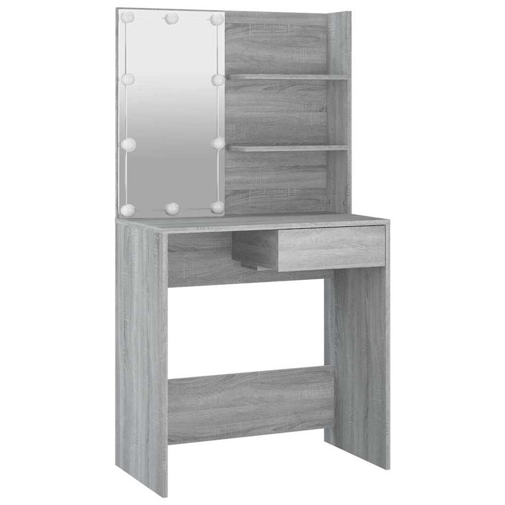 Schminktisch mit LED Weiß 74,5x40x141 cm