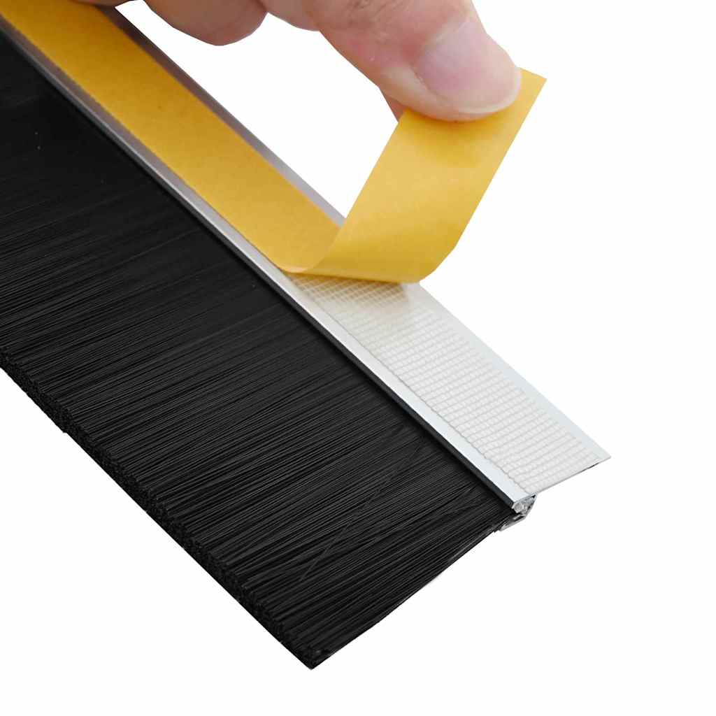 Selbstklebende Türbürstendichtungen 2 pcs Braun 100 cm
