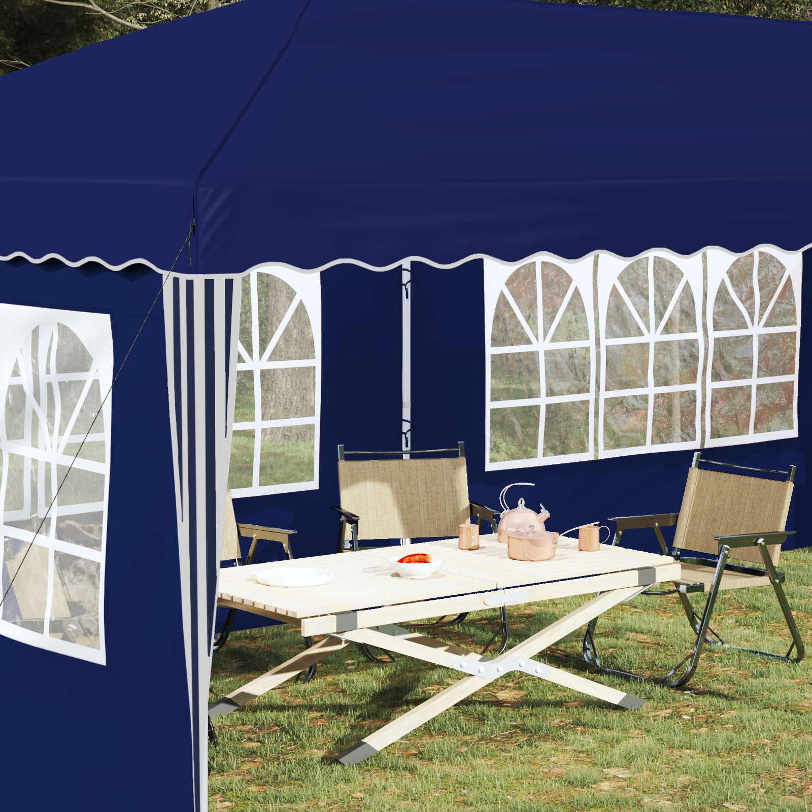Pop-up Partyzelt 575 x 290 x 245 cm Creme