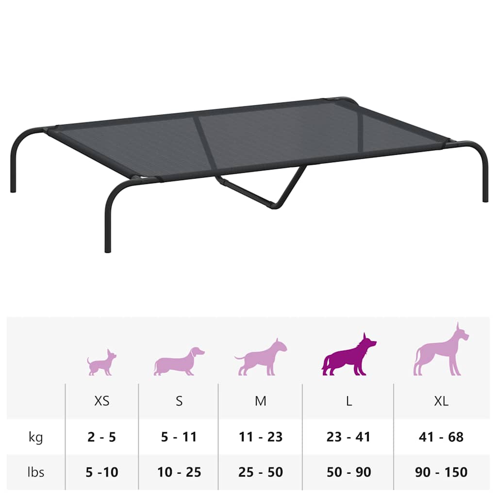 Erhöhtes Hundebett Schwarz S Textilene