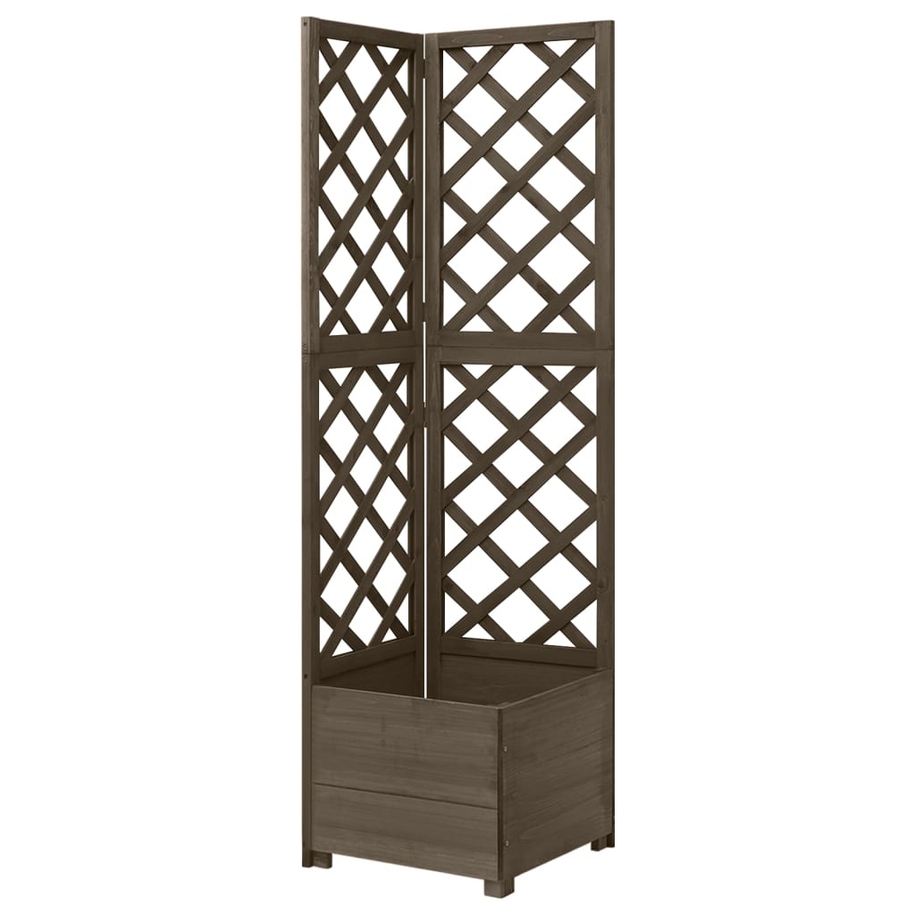 Eck-Spalier mit Pflanzkasten 40x40x150cm Massivholz Tanne