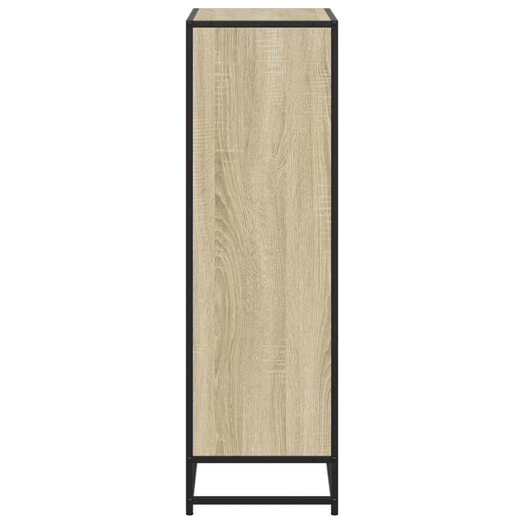 Bücherregal Schwarz 97,5x33x107,5 cm Holzwerkstoff und Metall