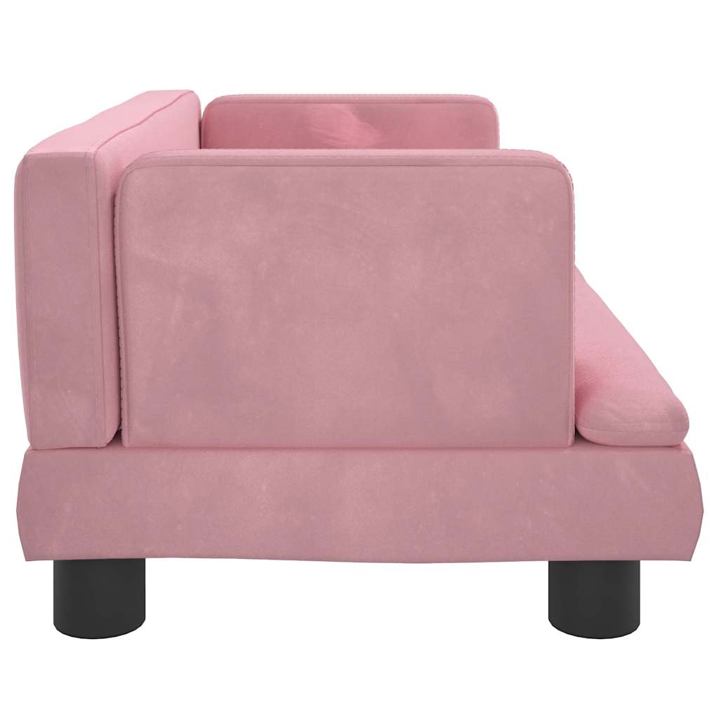 Kindersofa Blau 80x45x30 cm Samt