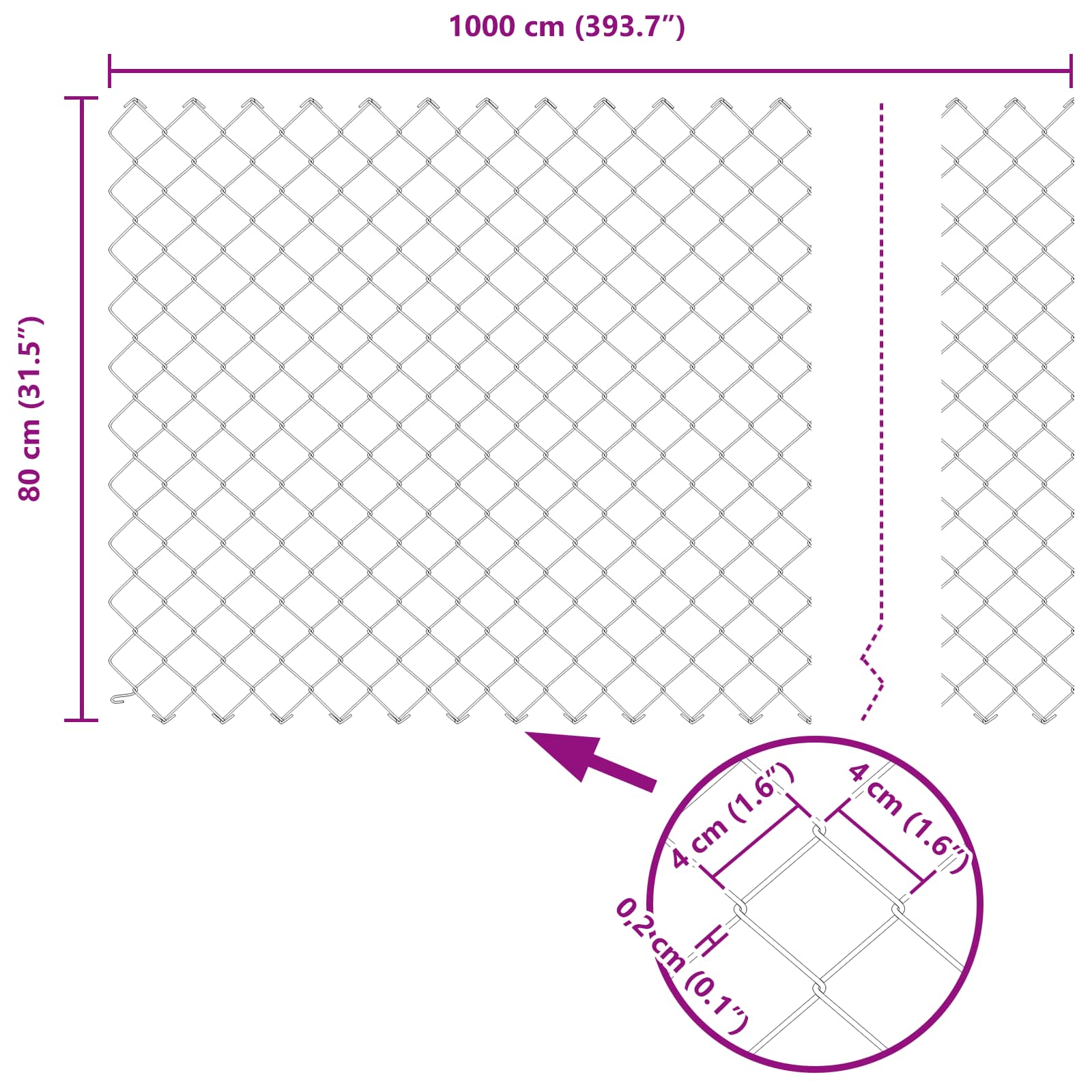 Maschendrahtzaun Verzinkter Stahl 15x1 m Silbern