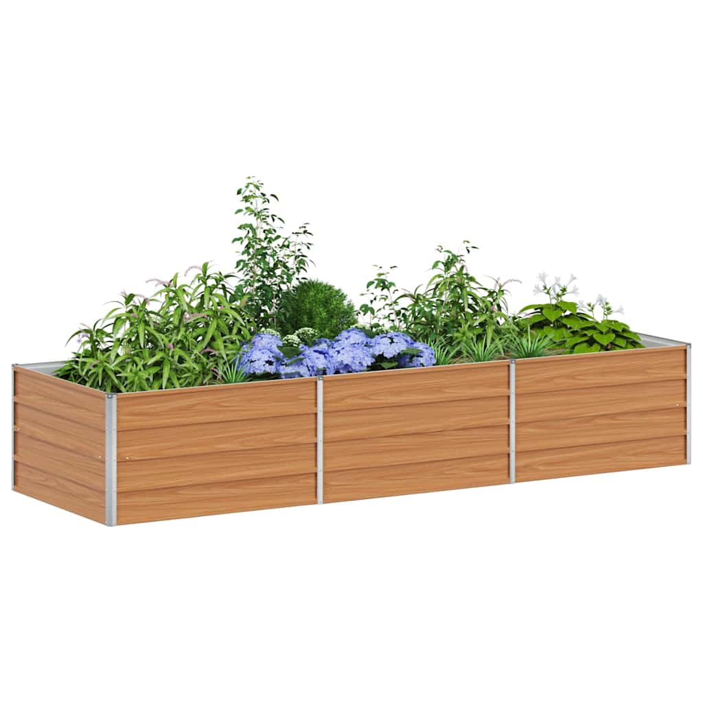Hochbeet Hellbraun 100 x 100 x 77 cm Verzinkter Stahl