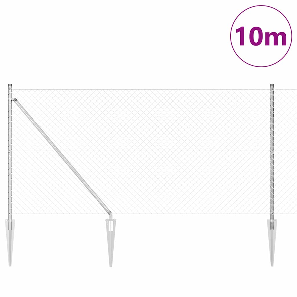 Outdoor Kettenglied-Zaun Erdfixierung 10 x 0,4 m Grün Netz
