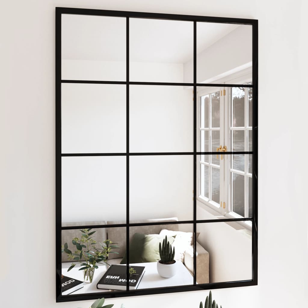 Wandspiegel Schwarz 60x40 cm Metall