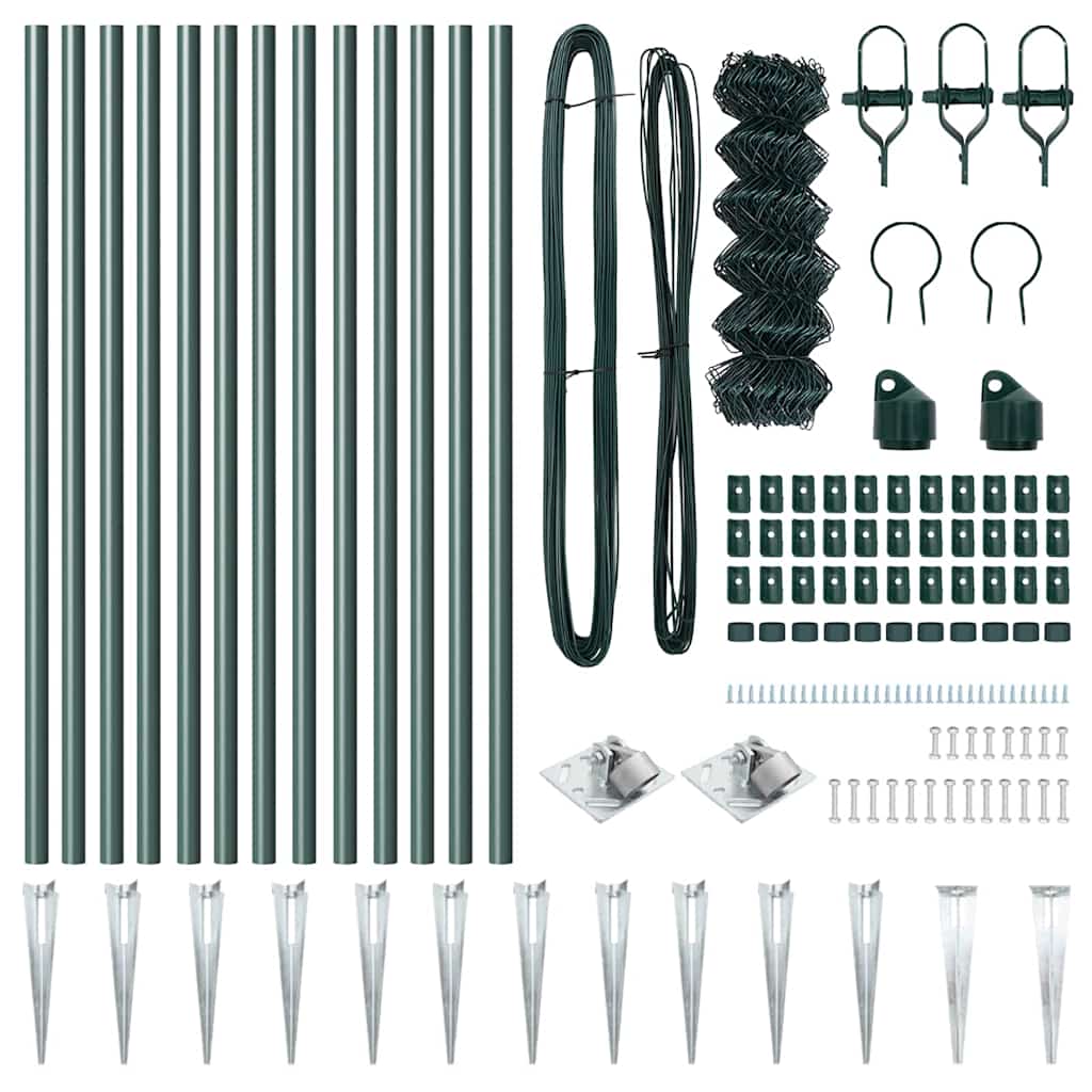 Outdoor Kettenglied-Zaun Erdfixierung 10 x 0,4 m Grün Netz