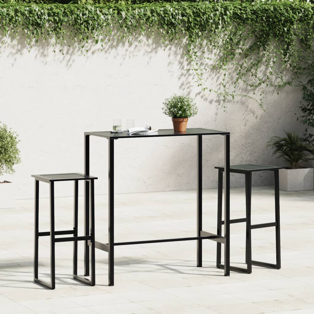 Bartisch Schwarz 50x50x110 cm Pulverbeschichteter Stahl