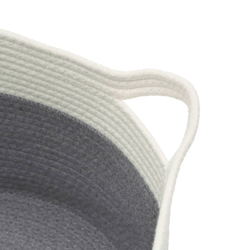 Aufbewahrungskörbe 2 Stk. Grau und Weiß Ø28x28 cm Baumwolle