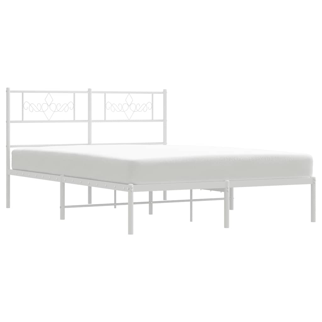 Bettgestell mit Kopfteil Metall Schwarz 100x190 cm