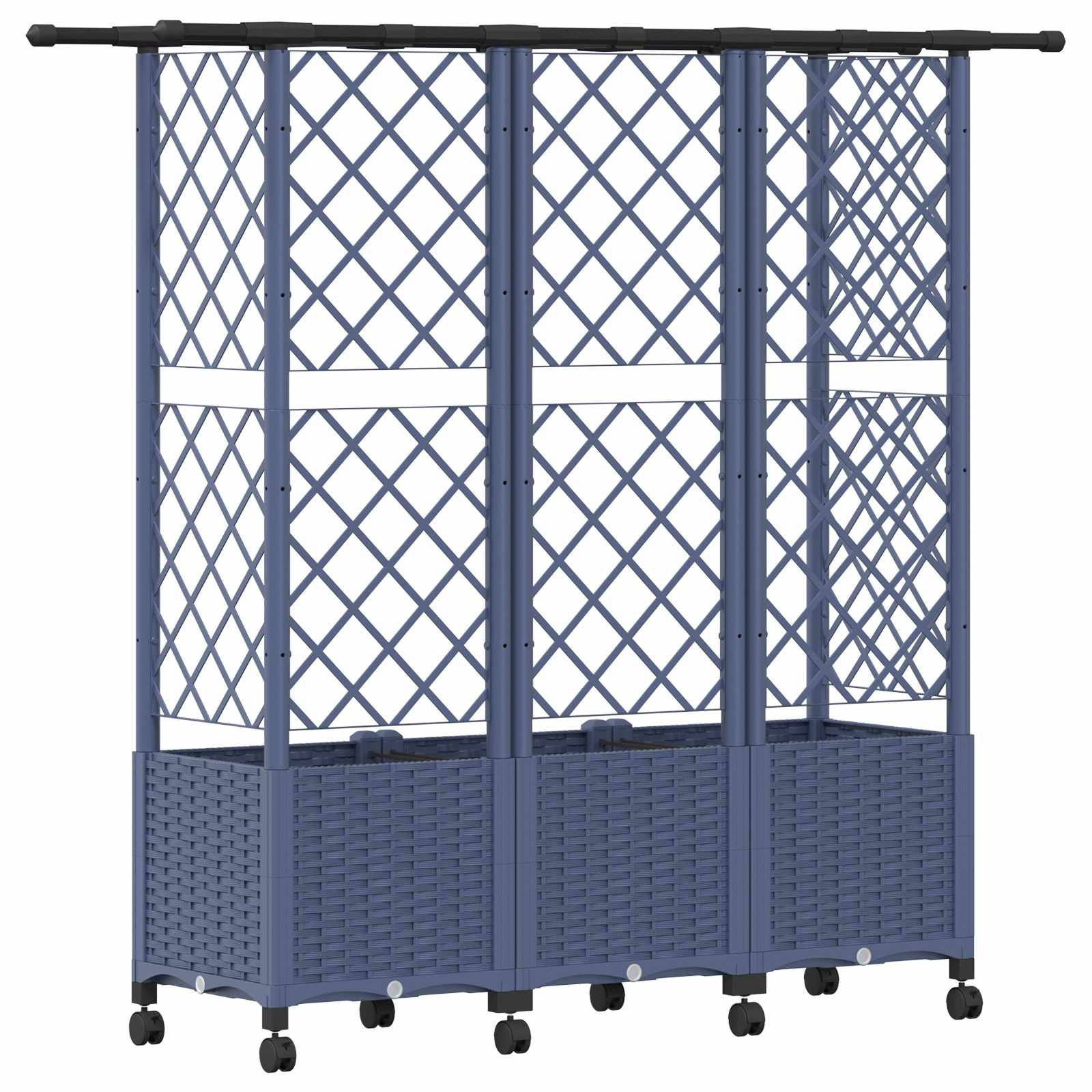 Hochbeet mit Rankgitter und Dach Braun 124 x 40 x 123 cm PP