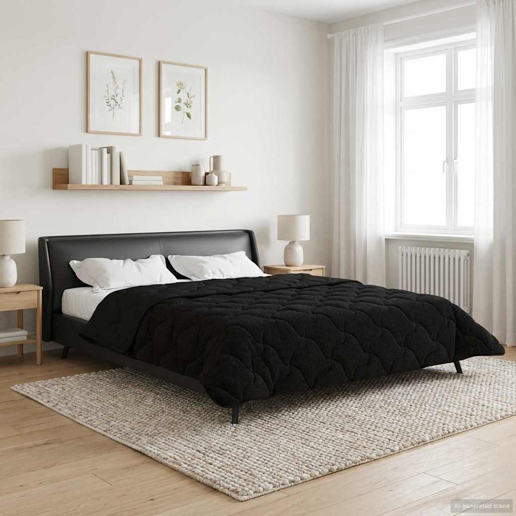 Ganzjahresbettdecke Gepolstert Anthrazit 135 x 200 cm