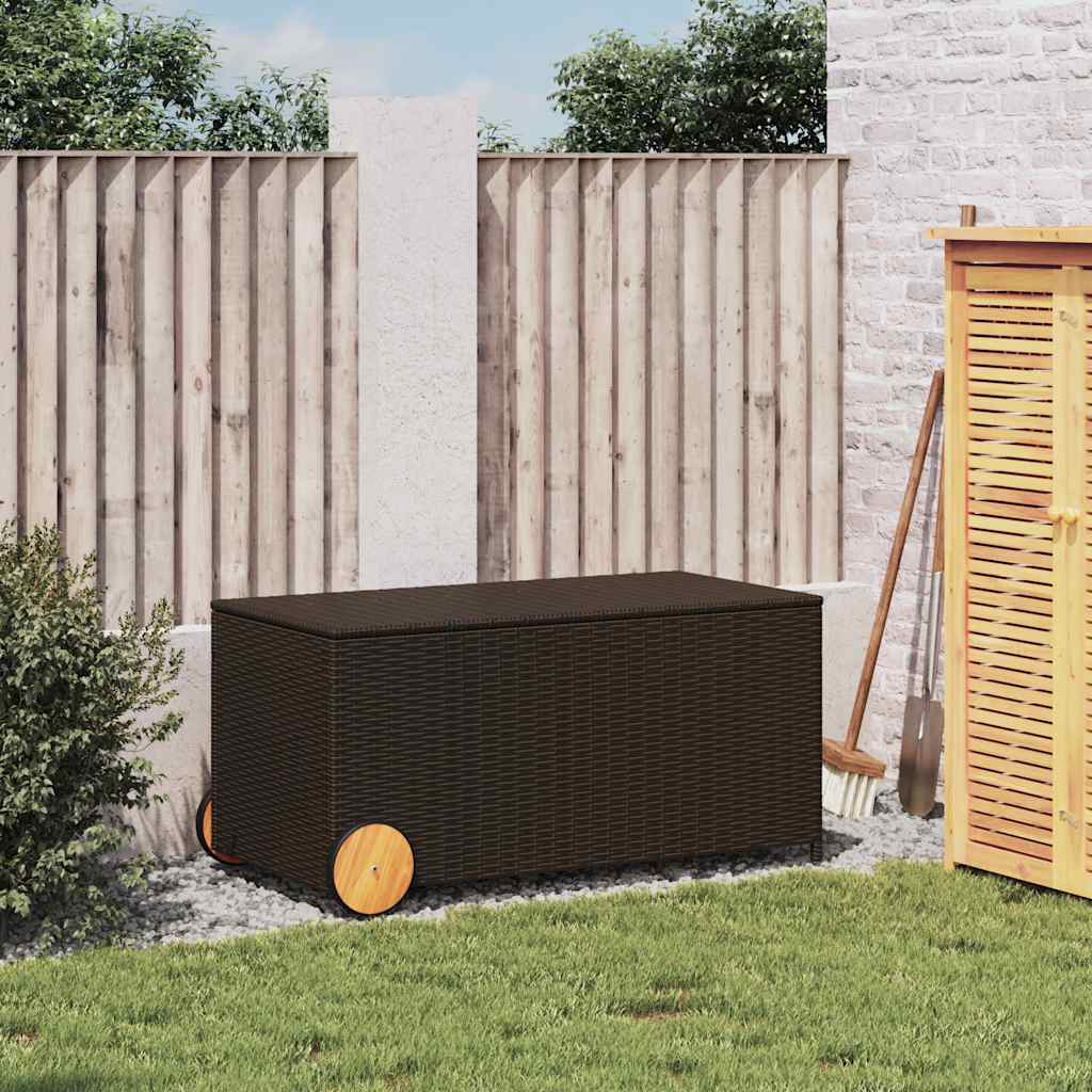 Gartentruhe Schwarz 283L Poly Rattan