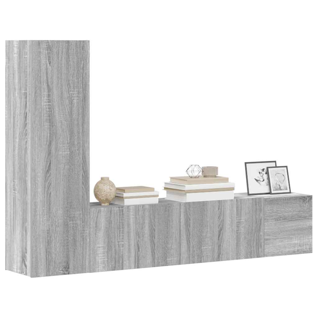 5-tlg. TV-Schrank-Set Weiß Holzwerkstoff
