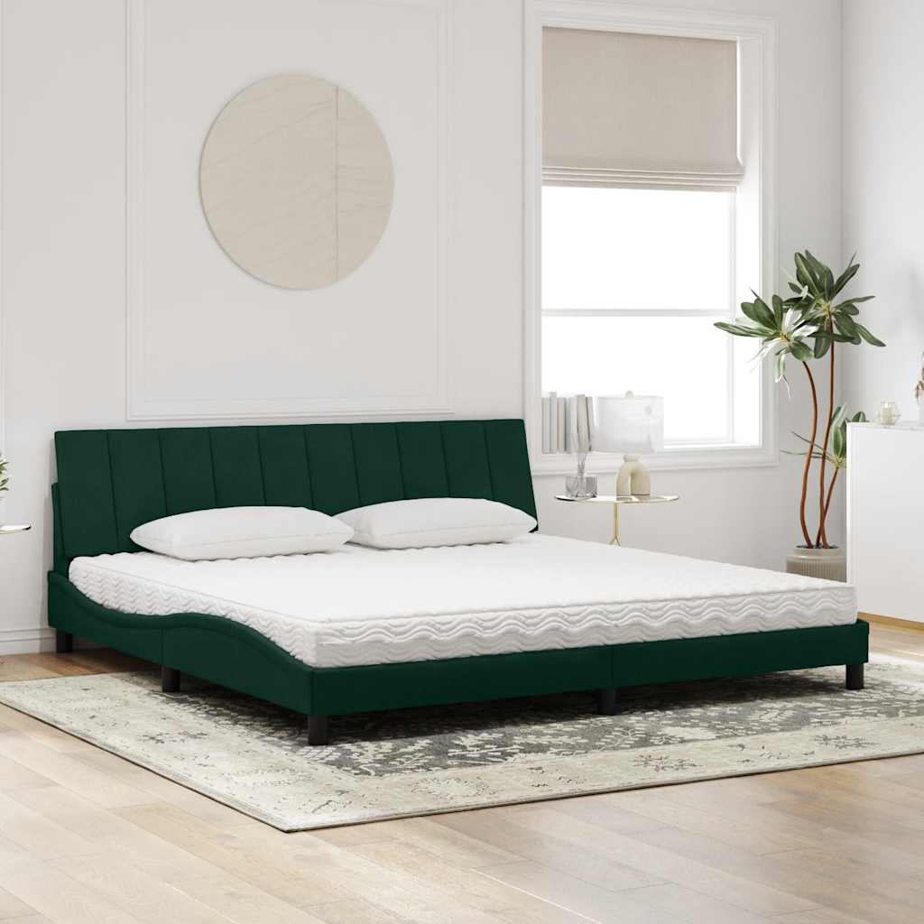 Bett mit Matratze "Hanko" Hellgrau 80x200 cm Samt