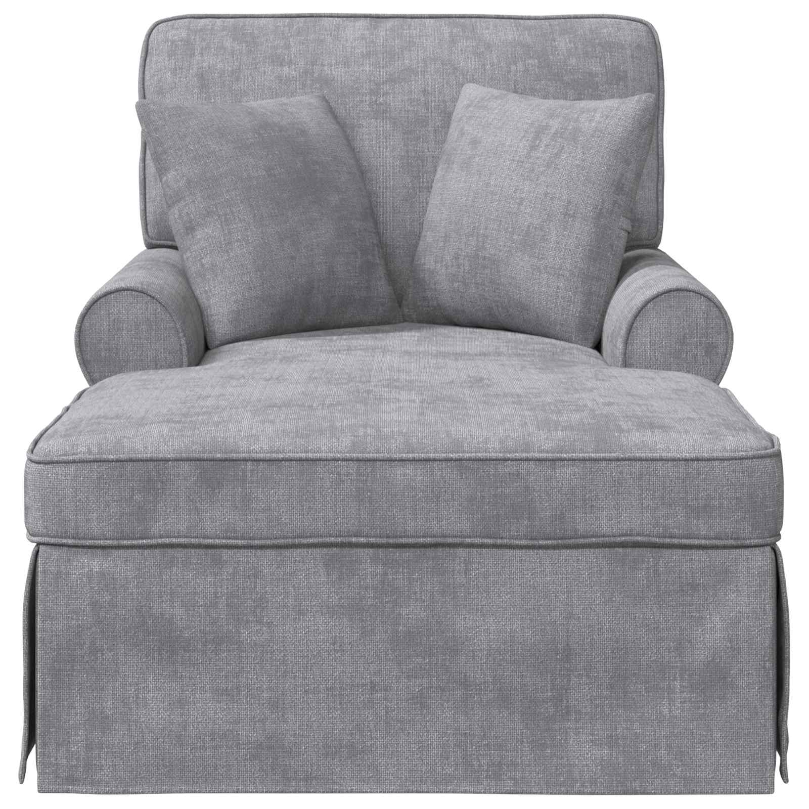 Chaise Lounge mit Rock mit Kissen Creme 157 x 91 x 91 cm ARES