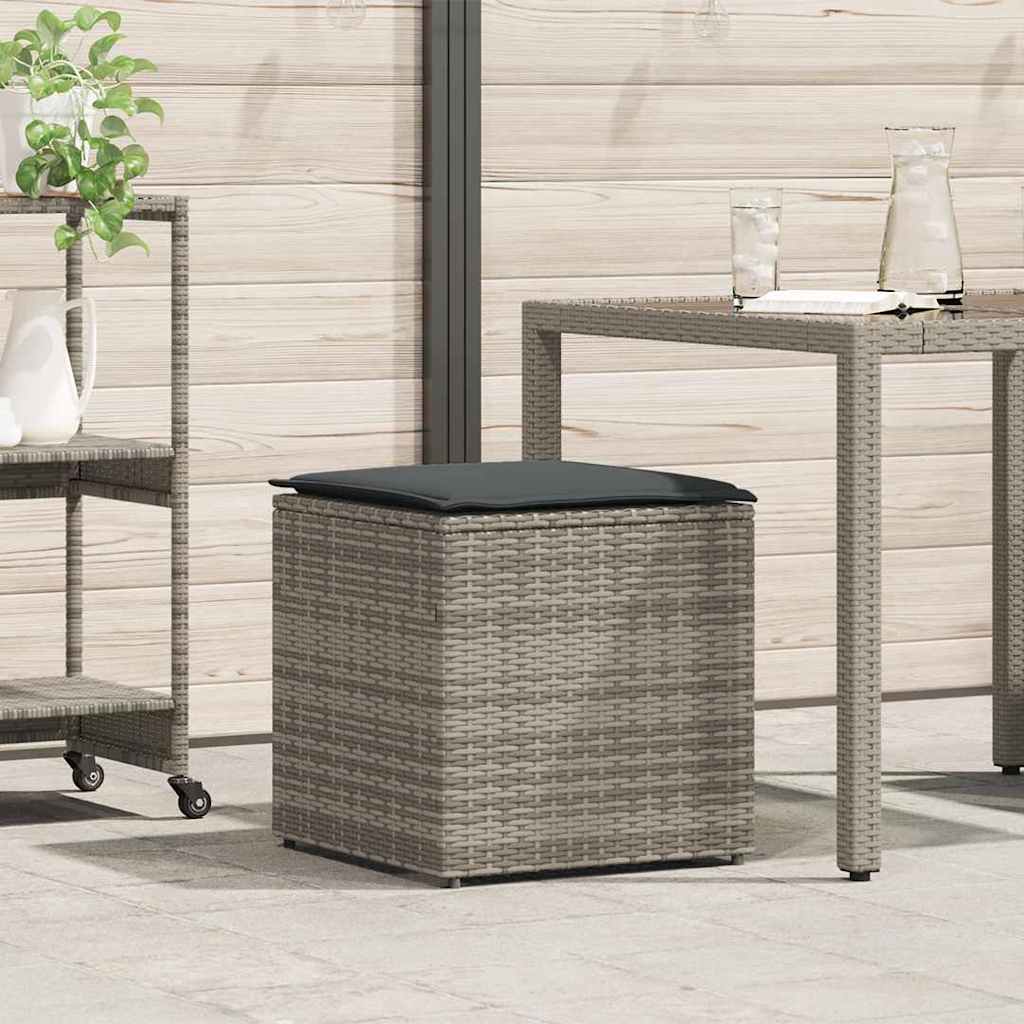 Kissenbox mit Speicher Schwarz 50 x 50 x 50 cm Poly-Rattan