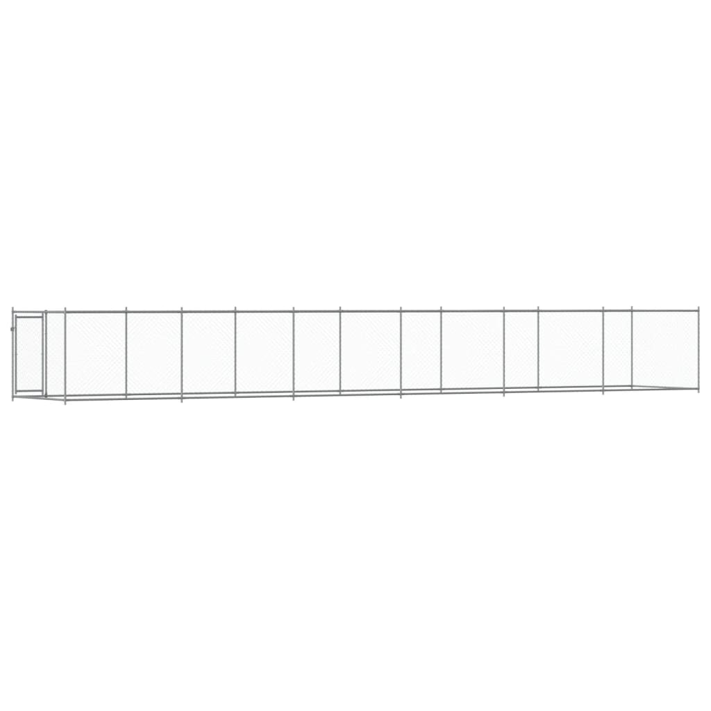 Hundezwinger mit Tür Grau 2x2x1,5 m Verzinkter Stahl