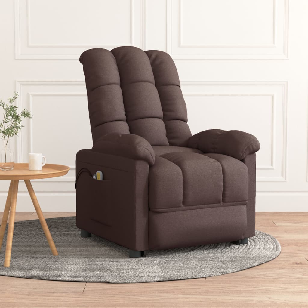 Massagesessel Elektrisch Dunkelgrau Stoff