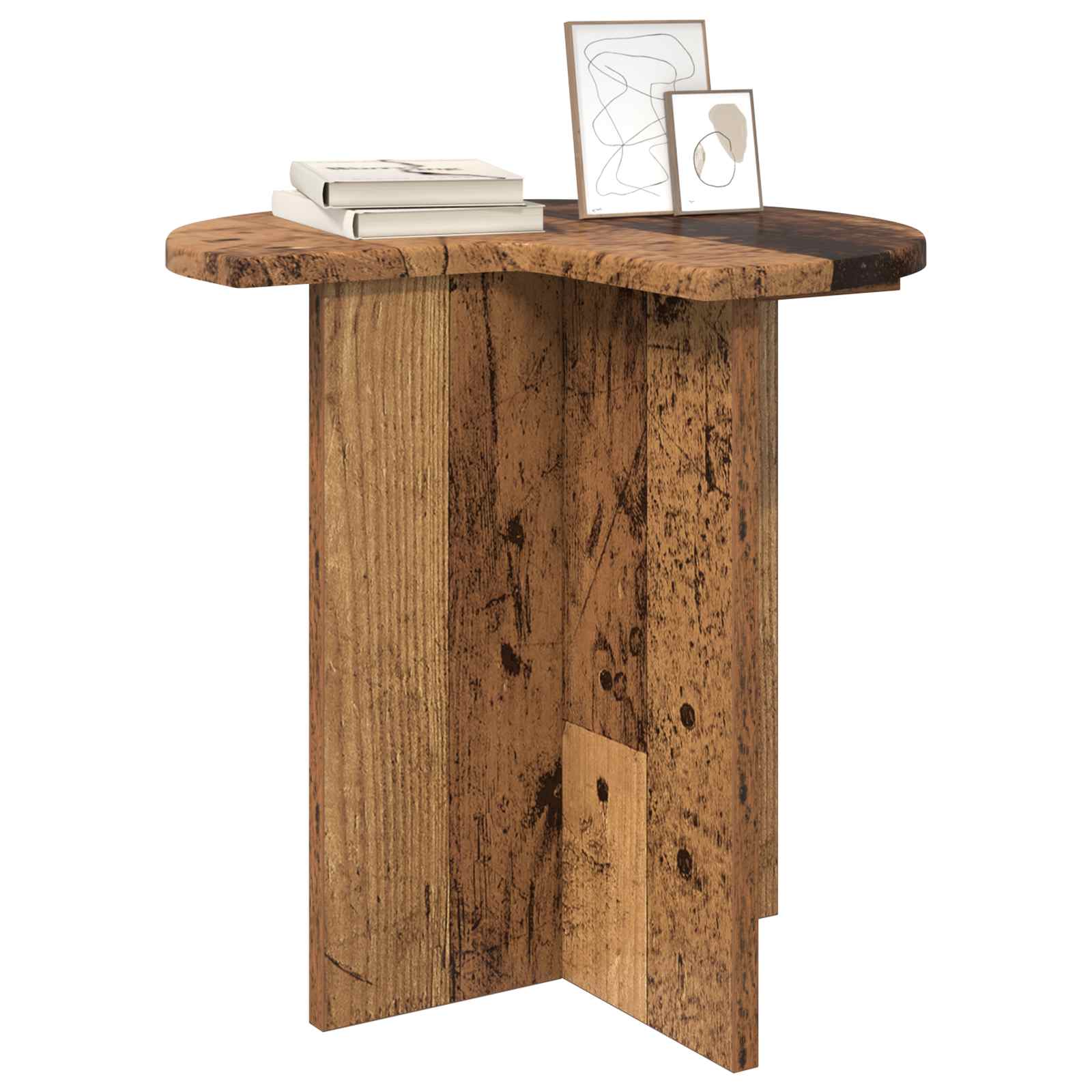 Beistelltisch mit Speicher Weiß Ø 39 x 38 cm Holzwerkstoff