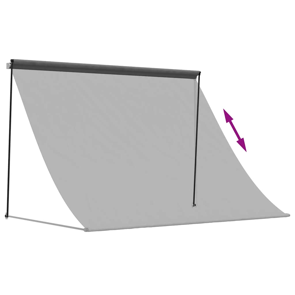 Markise Einziehbar Anthrazit 100x150 cm Stoff und Stahl