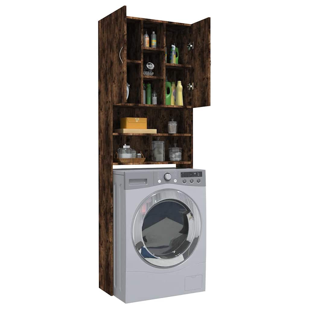 Waschmaschinenschrank Weiß 64x25,5x190 cm
