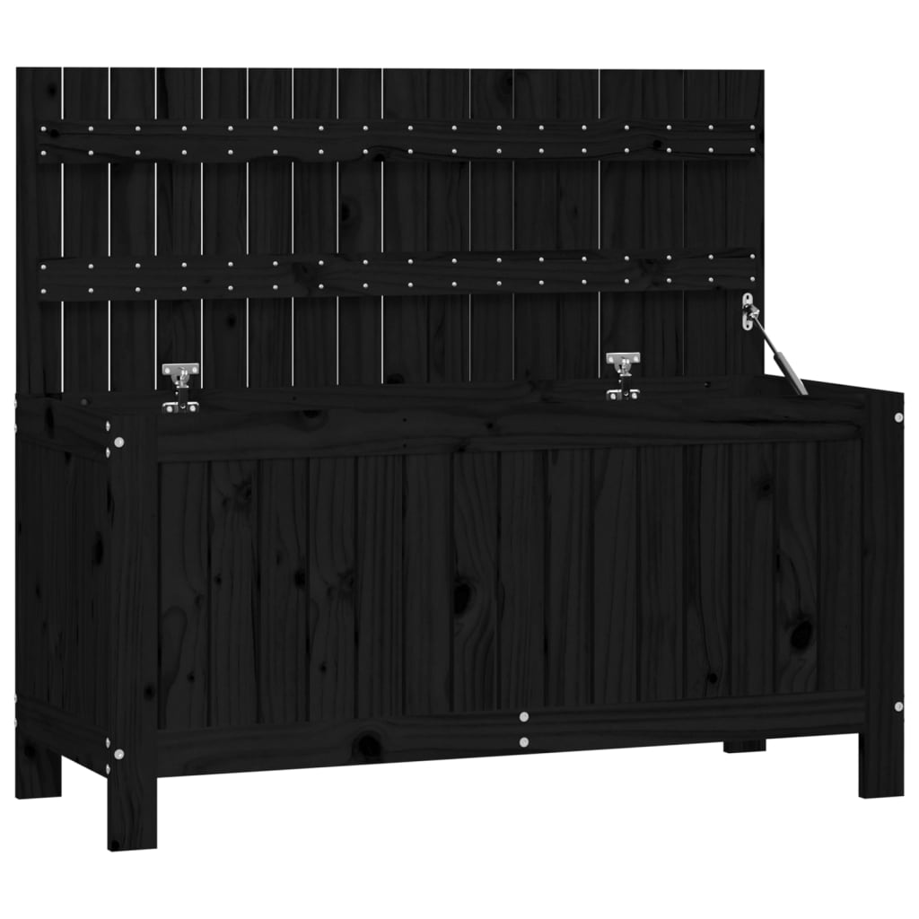 Gartentruhe Grau 76x42,5x54 cm Massivholz Kiefer