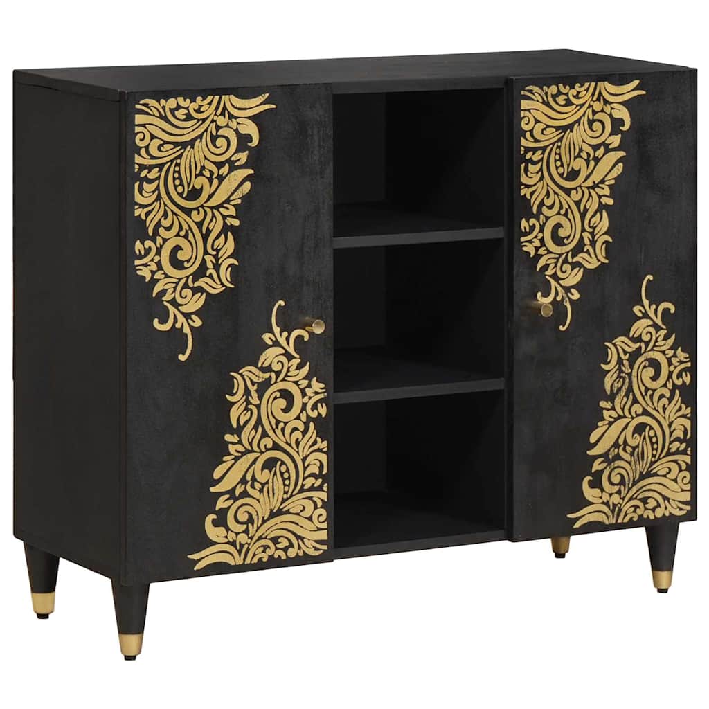 Sideboard mit Regal Braun 90 x 33 x 75 cm Massivholz Mango