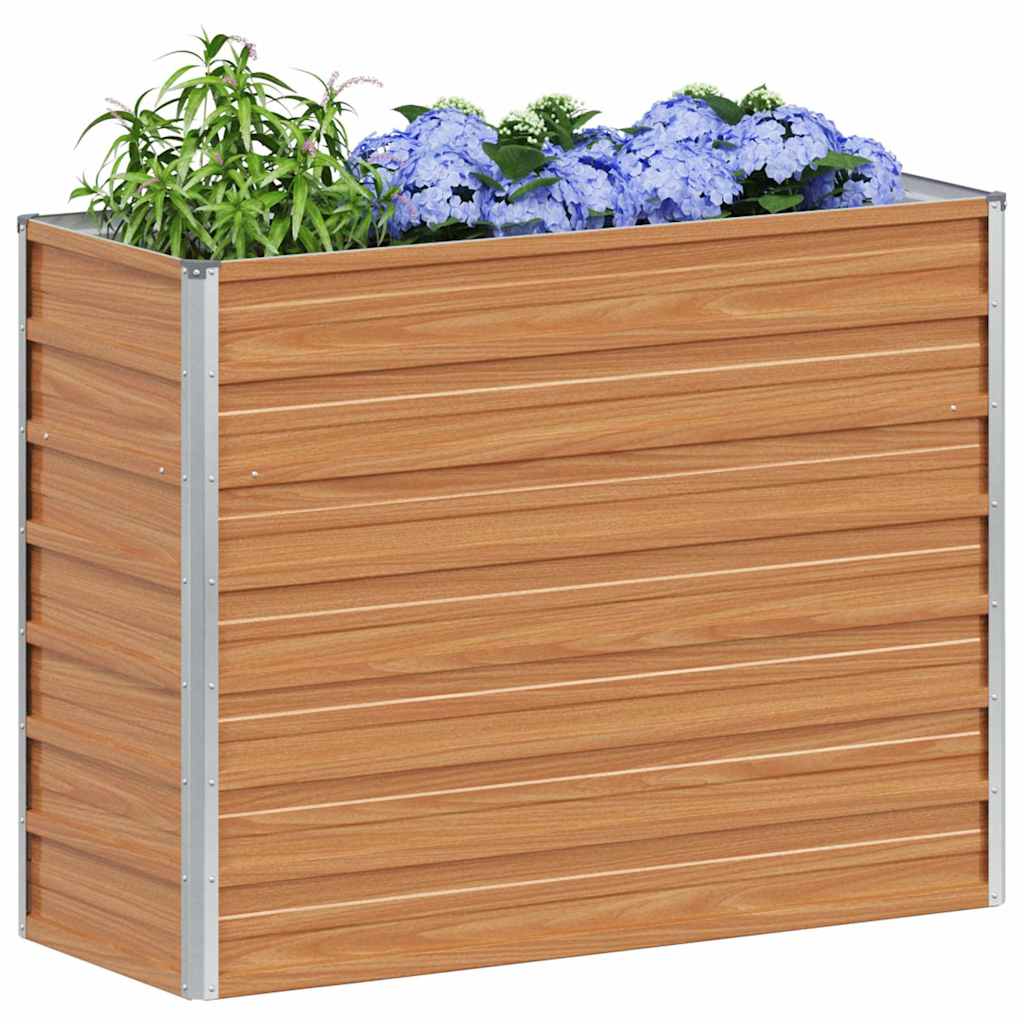 Hochbeet Hellbraun 100 x 100 x 77 cm Verzinkter Stahl