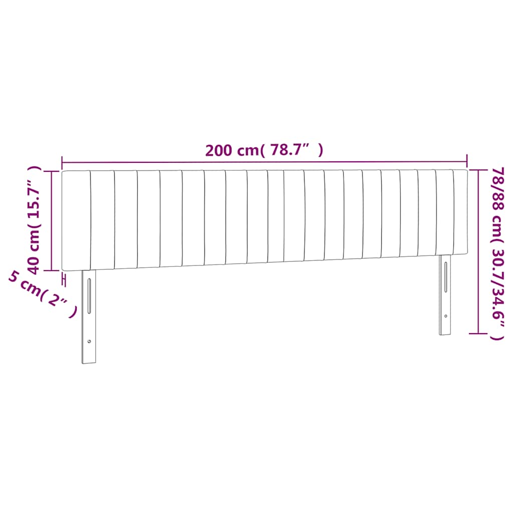Kopfteil Hellgrau 80x5x118/128 cm Samt