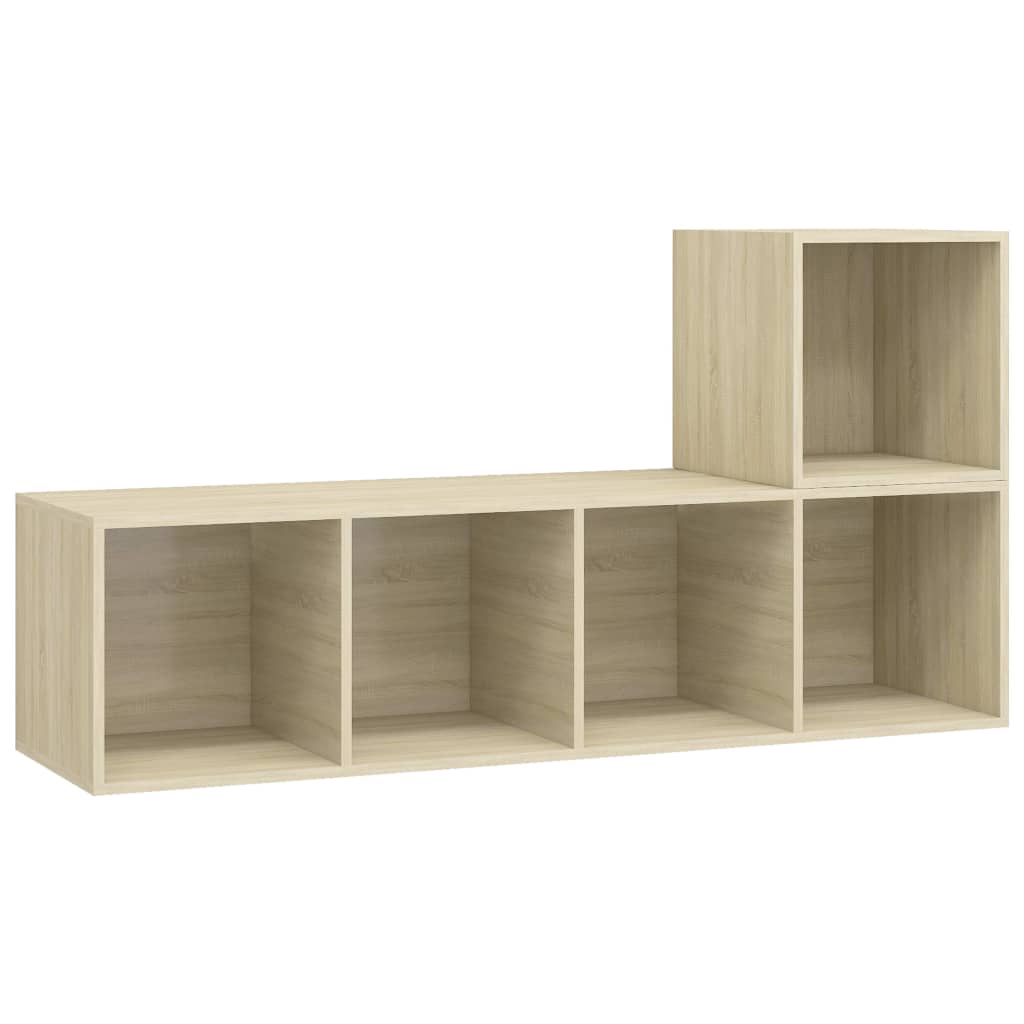 2-tlg. TV-Schrank-Set Grau Holzwerkstoff