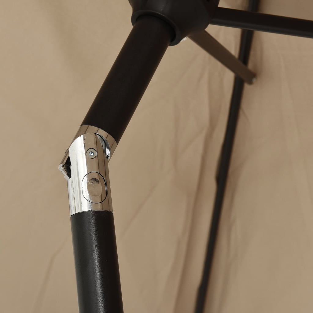 Sonnenschirm mit LED-Beleuchtung Stahl-Mast 300 cm Bordeauxrot