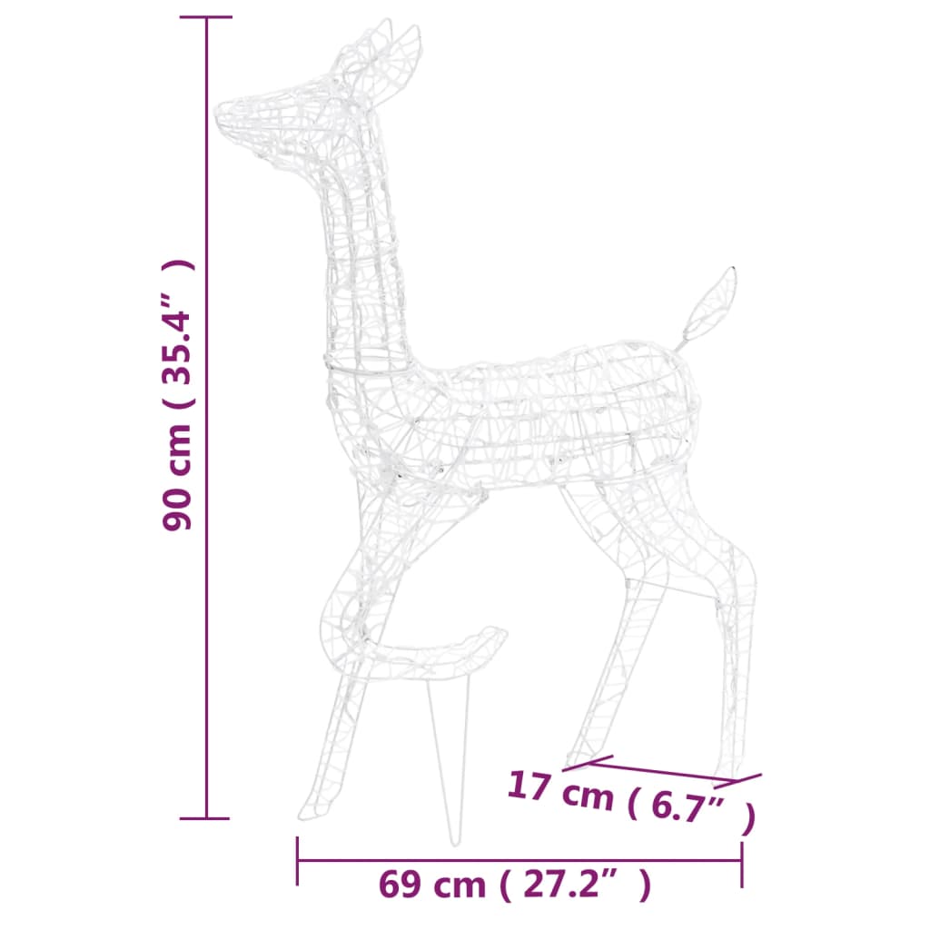 LED-Rentier-Familie Weihnachtsdeko Acryl 160 LED Warmweiß